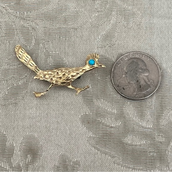 Brooch Vintage Art Nouveau Intricate Running Birds - Picture 4 of 5